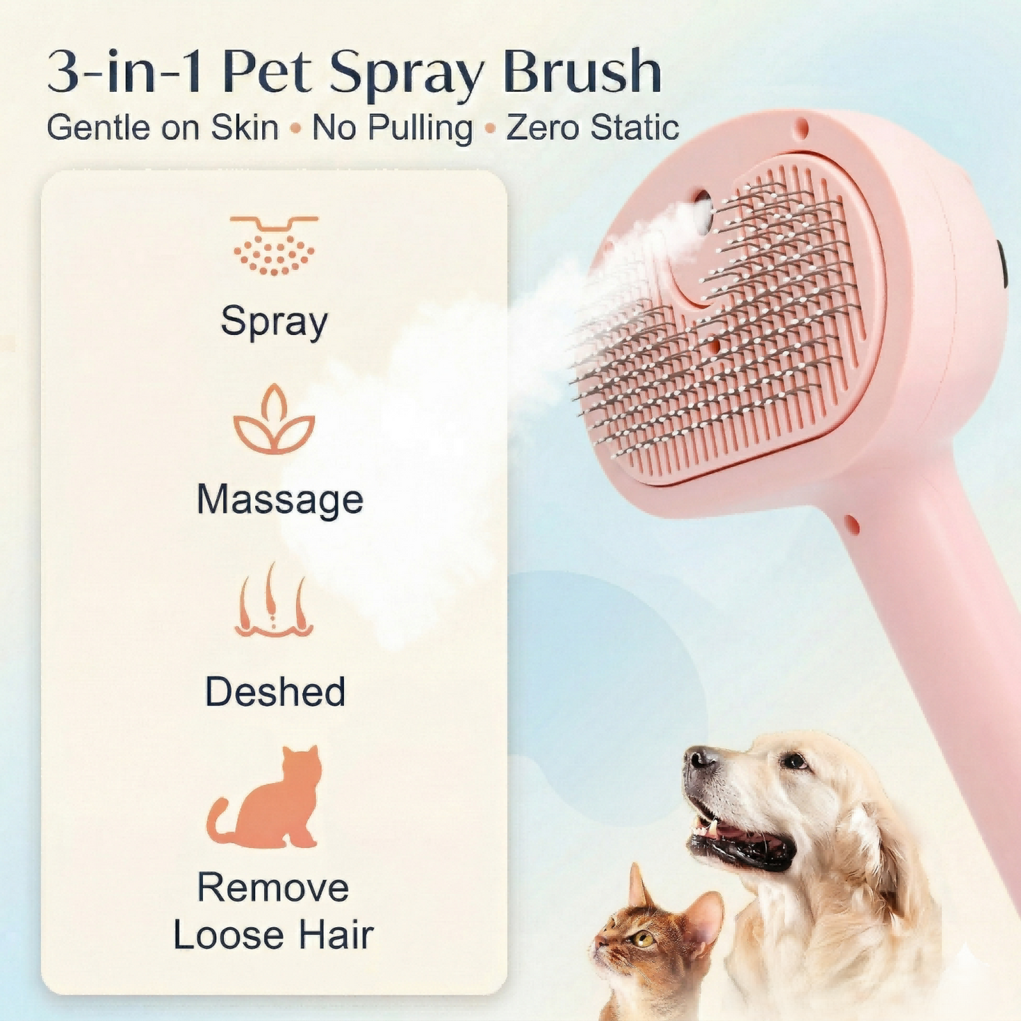 3 in 1 Self-Cleaning Steam Brush