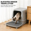 Adjustable Cat Litter Box Ramp, Large 20"x16" Anti-Tracking DoublLayer Platform with Mesh Sifter, Removable Tray for Easy Wash, Ideal for Small & Elderly Cats