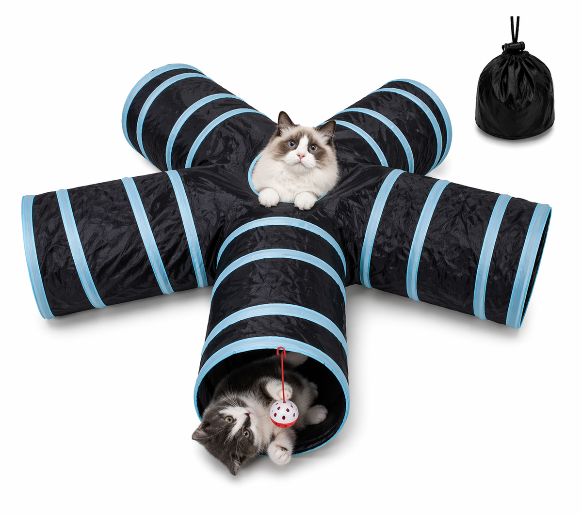 5-Way Collapsible Cat Tunnel for Indoor Cats