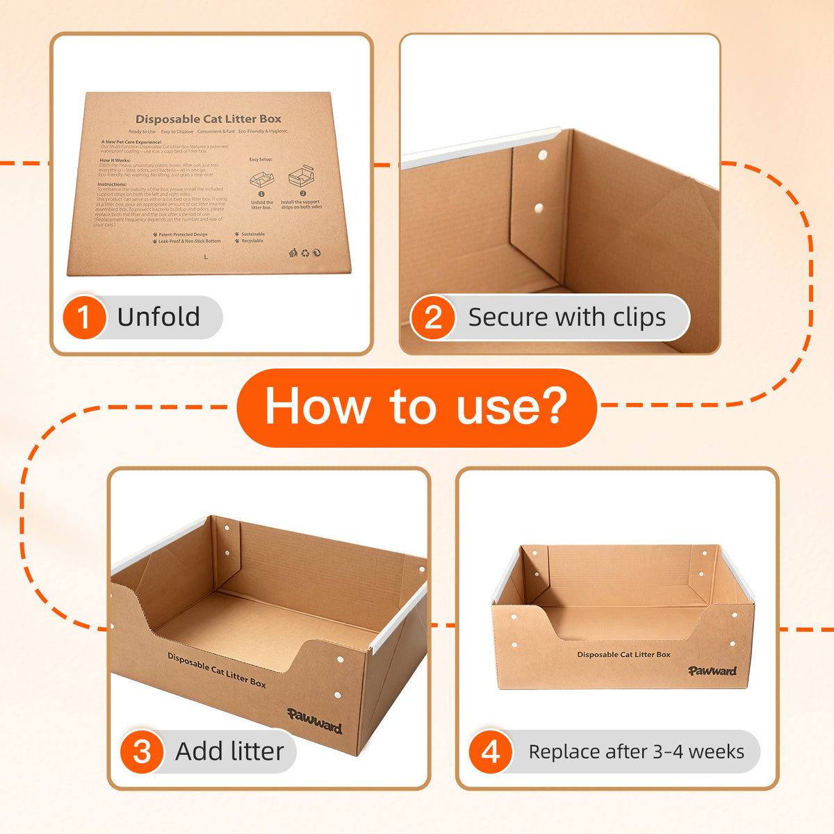 Leakproof High Sided Disposable Cat Litter Box, X Large, 3 Count