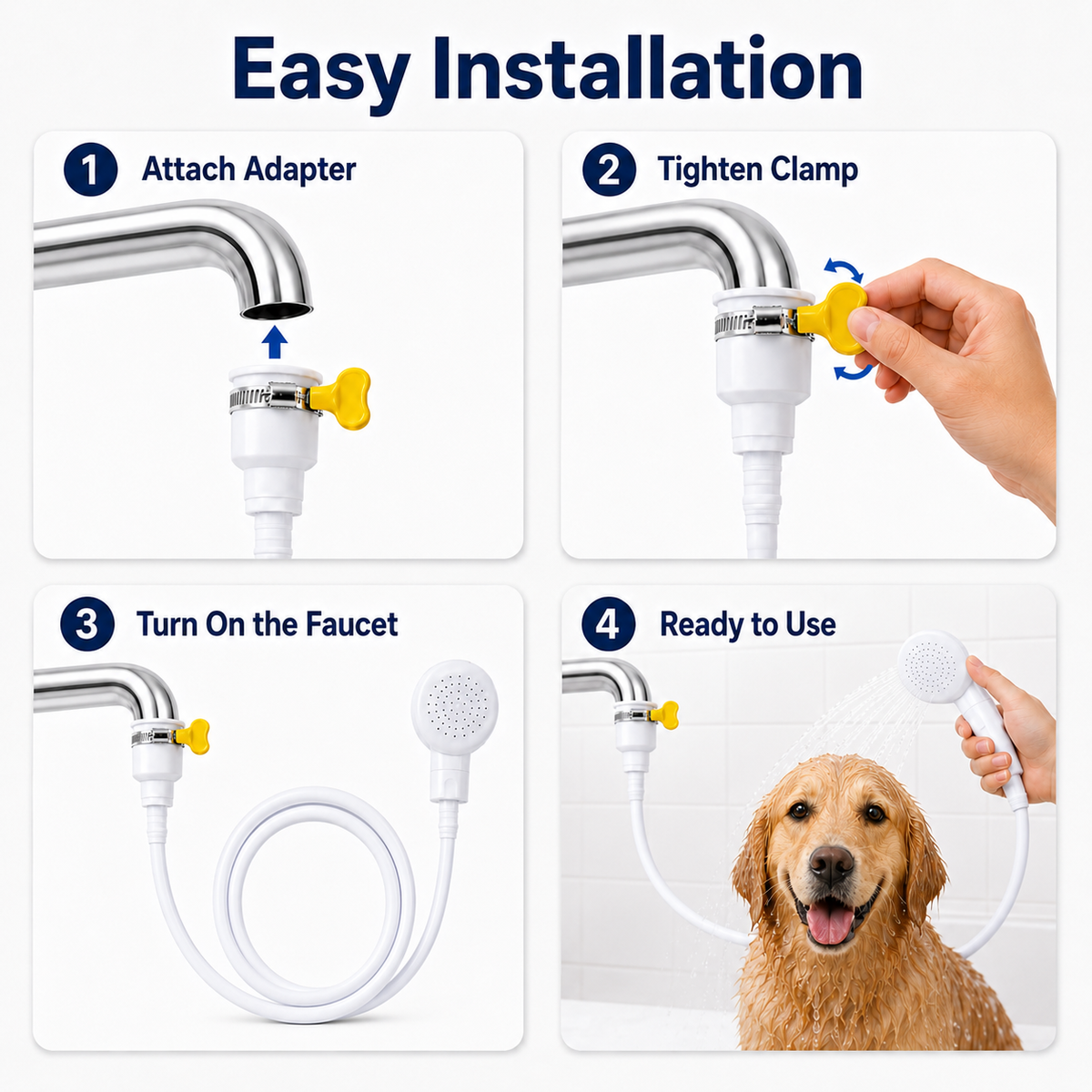 Sink & Bathtub Faucet Sprayer Attachment with Hose for Dog & Cat Shower