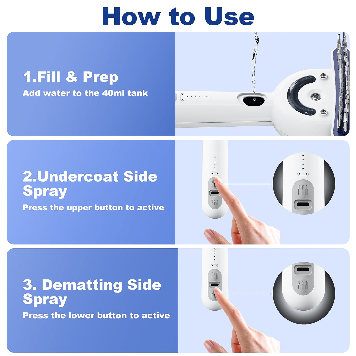 3-in-1 Dematting & Undercoat Rake