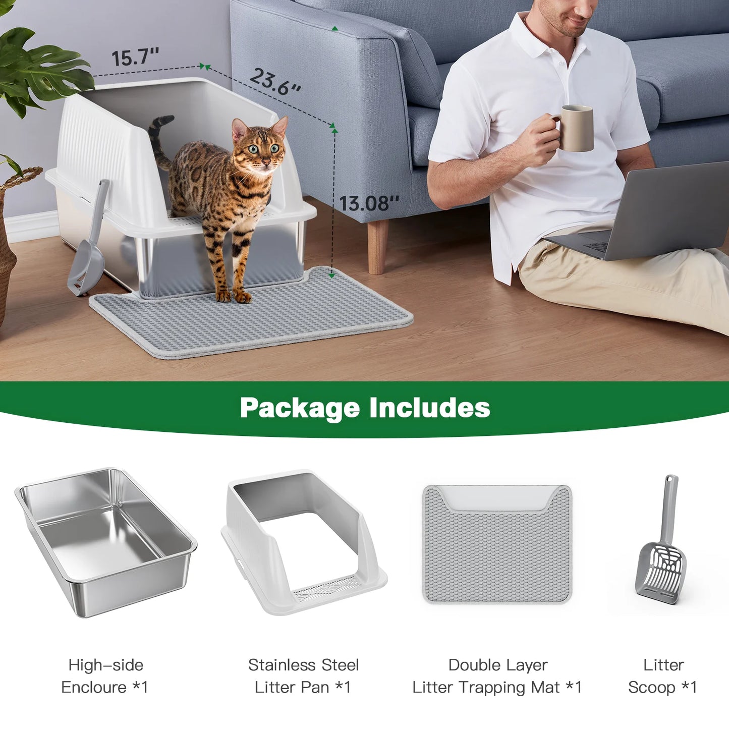 Semi-Enclosed Litter Box